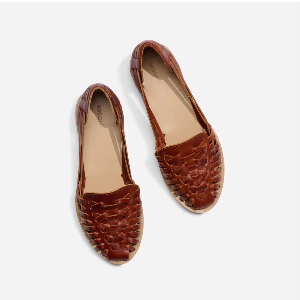 NIB Nisolo Huarache Sandal In Brandy 9.5